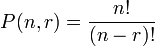 Formula di calcolo della permutazione